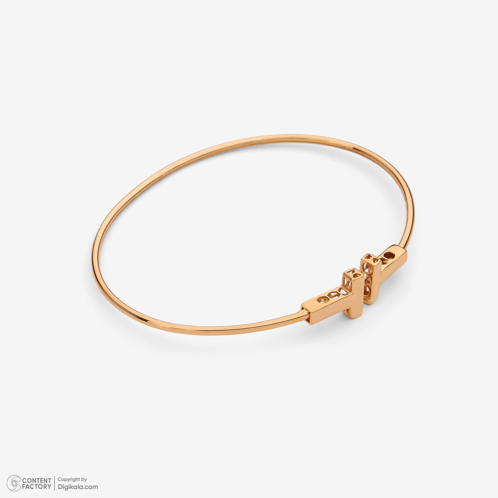 بنگل طلا 18 عیار زنانه حافا گلد مدل تیفانی کد bn010 -  - 5