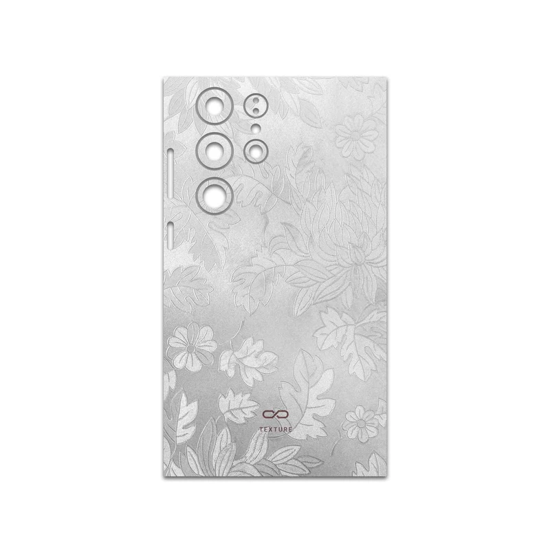 برچسب پوششی ماهوت مدل Silver-Wildflower مناسب برای گوشی موبایل سامسونگ Galaxy S23 Ultra
