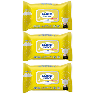 دستمال مرطوب کودک وی کر مدل عصاره عسل و روغن آرگان 3 بسته 72 عددی