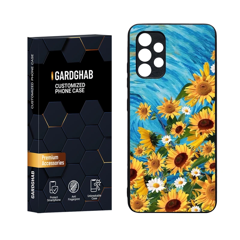 کاور گارد قاب مدل دورژله ای پشت گلس هنری مناسب برای گوشی موبایل سامسونگ Galaxy A32 4G
