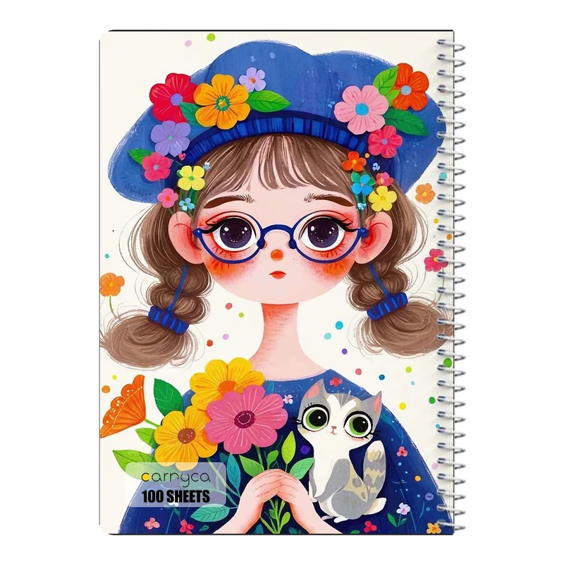دفتر مشق 100 برگ سیمی کارنیکا طرح دختر هنرمند Artistic Girl کد 11740