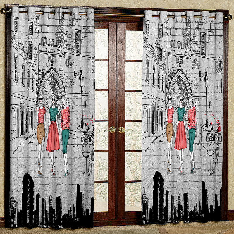 پرده مدل دیوار طرح دار هازان پانچی کد 2677 سایز 140x200 سانتی متر