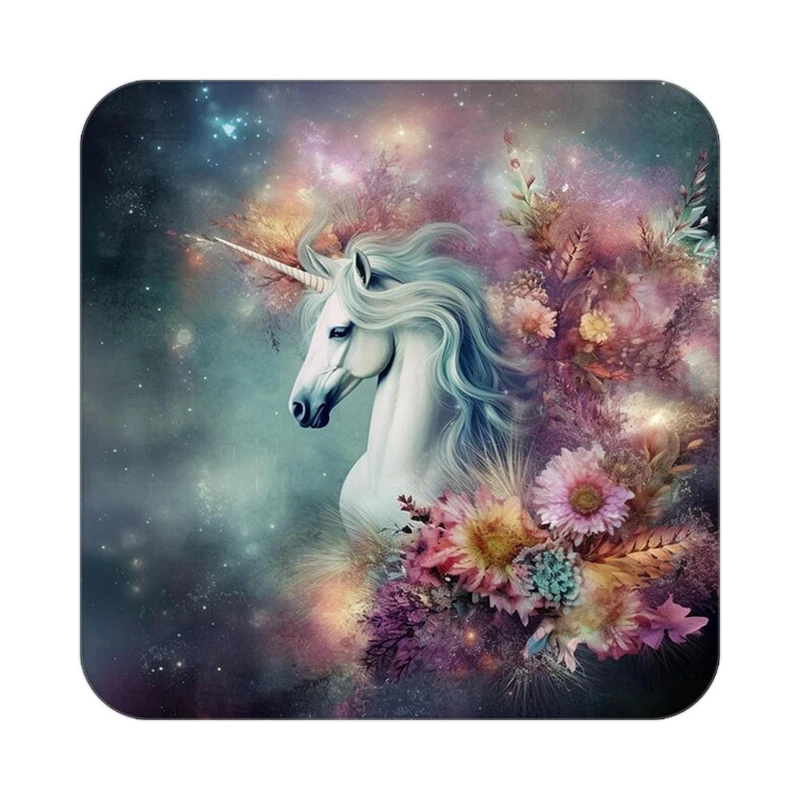 زیر لیوانی کاکتی طرح اسب تک شاخ و یونیکورن مدل mp32976