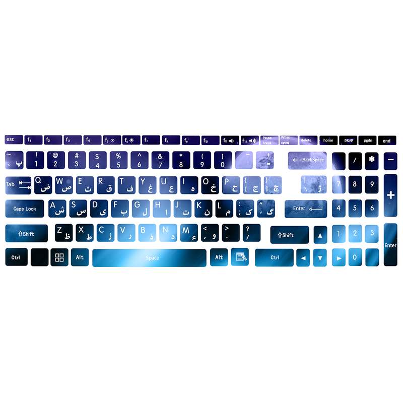برچسب حروف فارسی کیبورد کد spa-ce 10