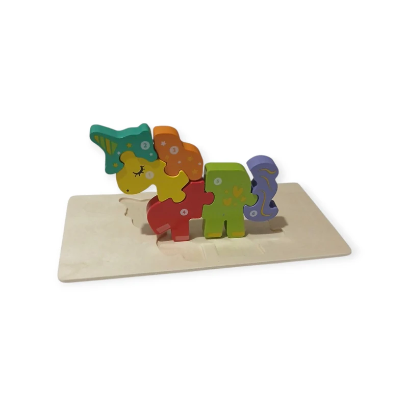 بازی آموزشی مدل پازل چوبی طرح تک شاخ