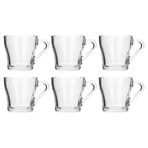 Pasabahce Chrome Crystal Golden Floral 55233 Cup Pack of 6
