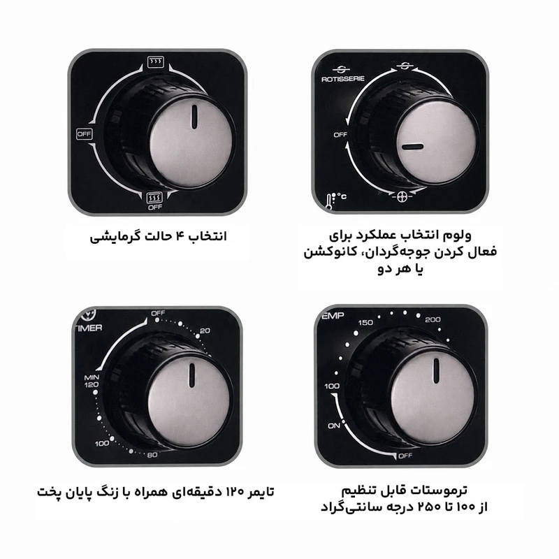عکس شماره 5 : آون توستر 45 لیتری فوما مدل fu-1087