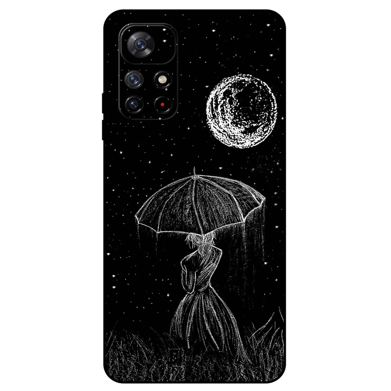 کاور مگافون طرح دختر و ماه مدل 1369 مناسب برای گوشی موبایل شیائومی Redmi Note 11s 5G / 11T 5G  