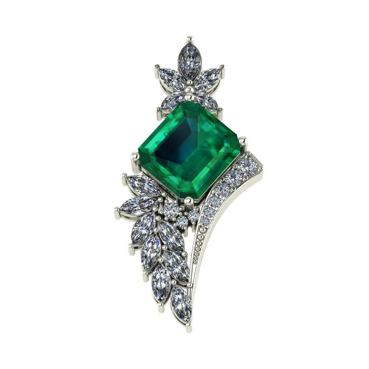 آویز طلا اونیکست مدل Emerald 2224