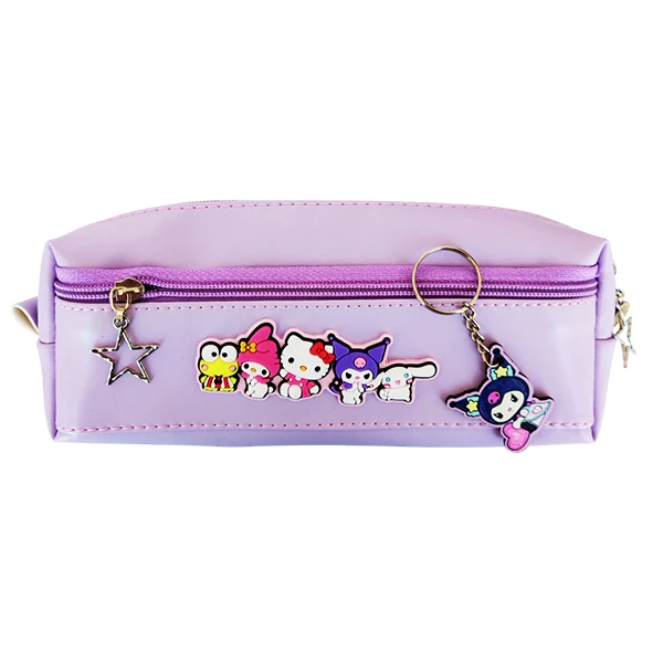 جامدادی آرمون مدل دو زیپ چرمی طرح کرومی فانتزی کد 02 