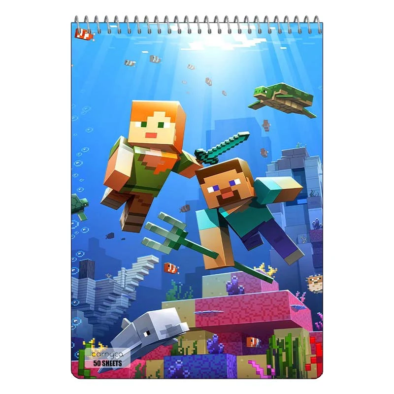 دفتر نقاشی 50 برگ سیمی کارنیکا طرح ماین کرفت Minecraft کد 37883
