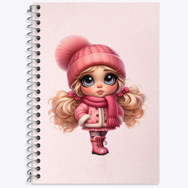 دفتر زبان 50 برگ خندالو مدل دو خط طرح دخترانه بامزه کد N5258