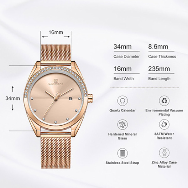 ساعت مچی عقربه ای زنانه نیوی فورس مدل NF5015L - RZ