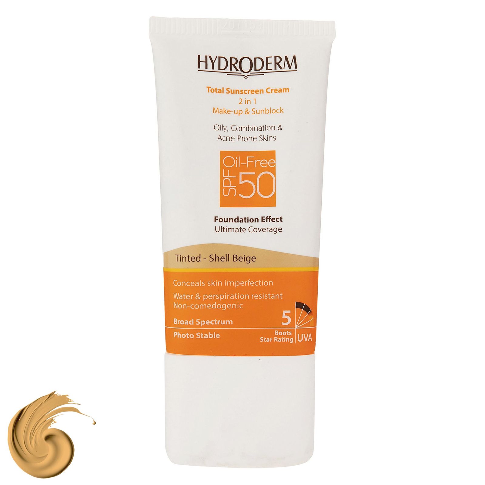 کرم ضد آفتاب رنگی SPF 50 هیدرودرم مدل 01  مناسب برای پوست چرب حجم 40 میلی لیتر -  - 1