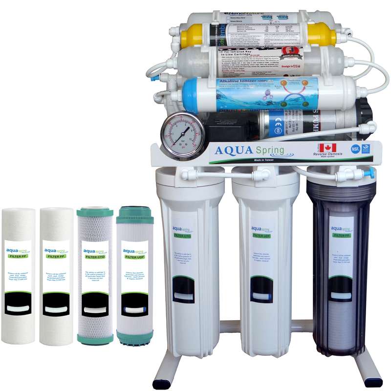 دستگاه تصفیه کننده آب آکوآ اسپرینگ مدل RO - NF3030 به همراه فیلتر مجموعه 4 عددی