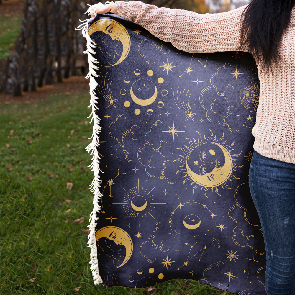 شال مبل مدل شب و ستاره هایش کد Q2SH1038 سایز 98x180 سانتی متر