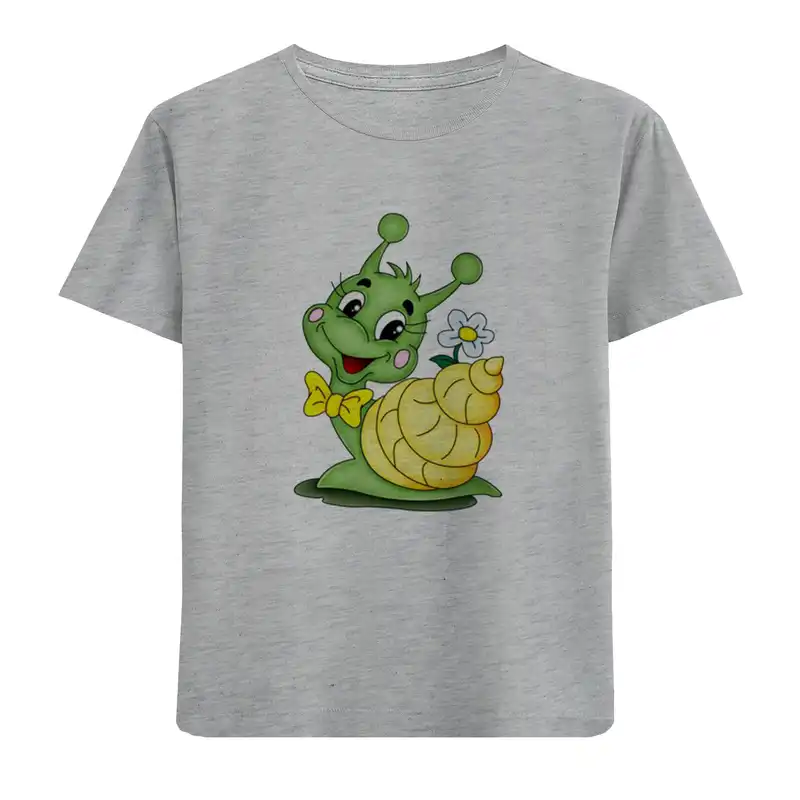 تی شرت آستین کوتاه بچگانه مدل بچه حلزون D150