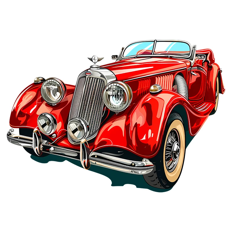 استیکر پارچه و لباس پاد آفرین مدل ماشین کلاسیک کد S5542