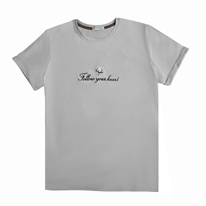 تی‌شرت آستین کوتاه زنانه ایپلیک زی مدل پاکتی گلدوزی کد IP18.6