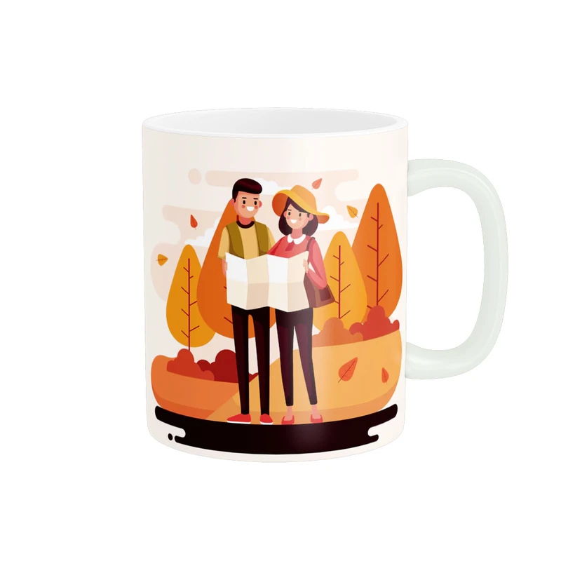 ماگ پادآفرین طرح عاشقانه پاییزی کد 1776