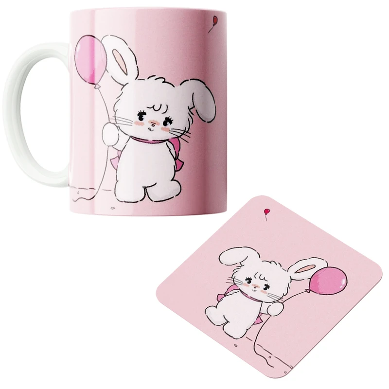 ماگ پاد آفرین مدل فانتزی کد  ۵۲ به همراه زیر لیوانی