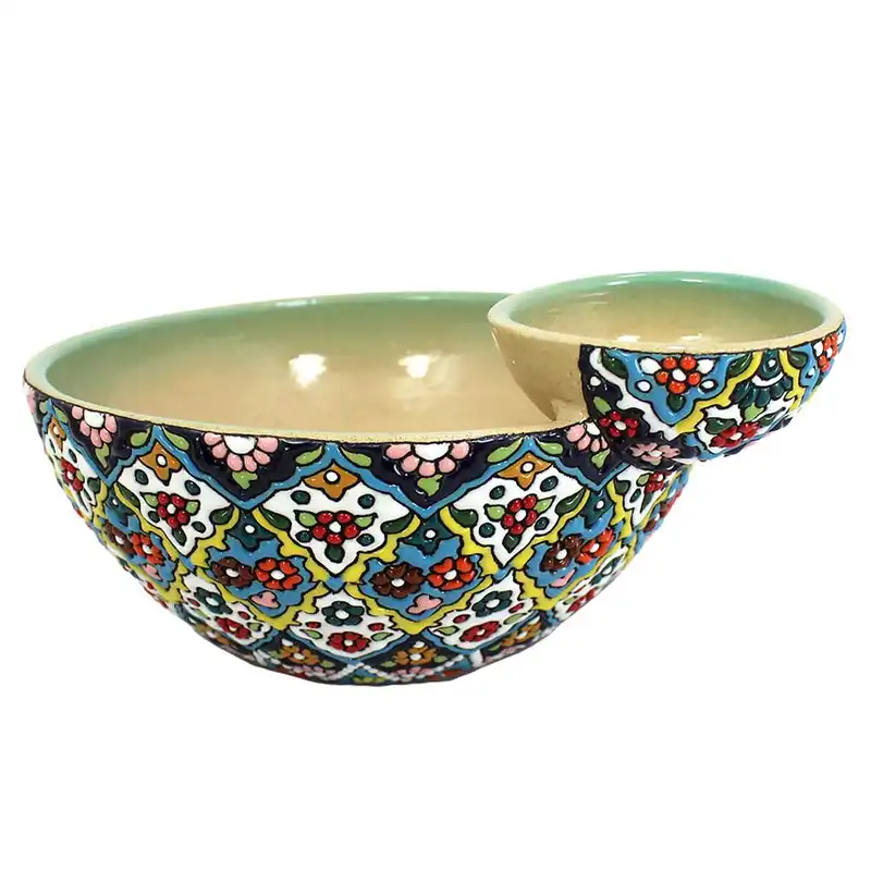 کاسه میناکاری طرح دوقولو کد khe3-1