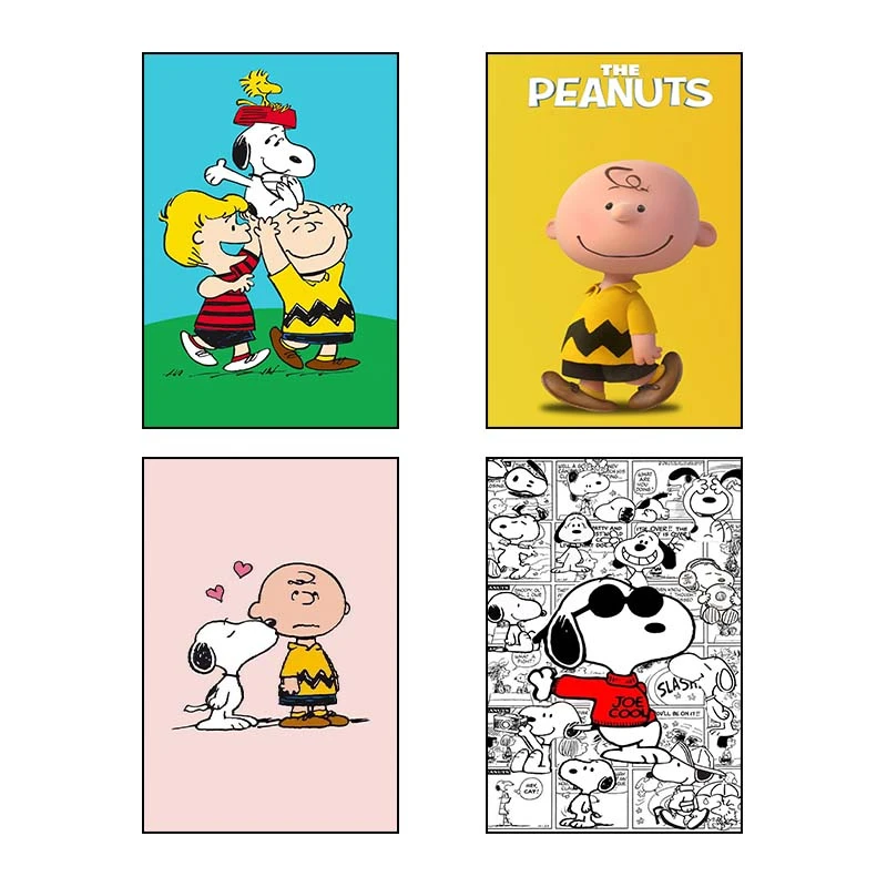 تابلو شاسي کارنيکا طرح فیلم بادام‌زمینی‌ها The Peanuts کد 80972 مجموعه 4 عددی