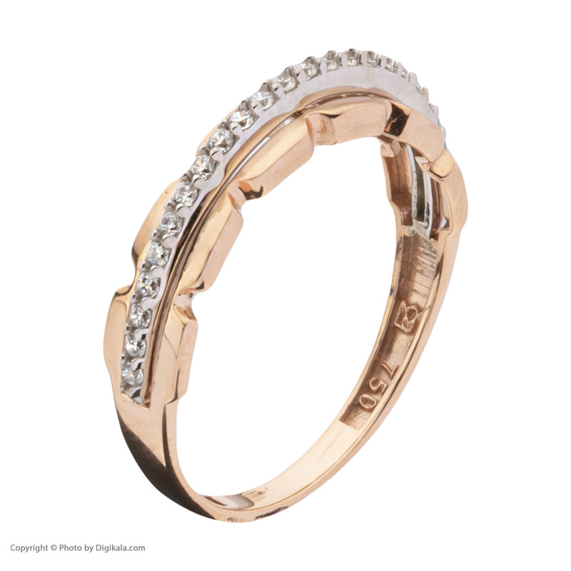 ست حلقه و پشت حلقه طلا 18 عیار زنانه مایا ماهک مدل MR0931 سایز 54