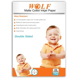 کاغذ چاپ عکس کوتد ولف مدل 140GGSM سایز A4 بسته 100 عددی