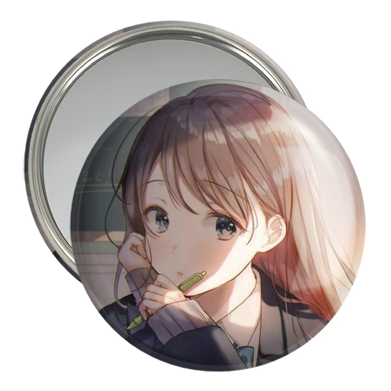 آینه جیبی خندالو مدل دختر انیمه ای  کد 18069