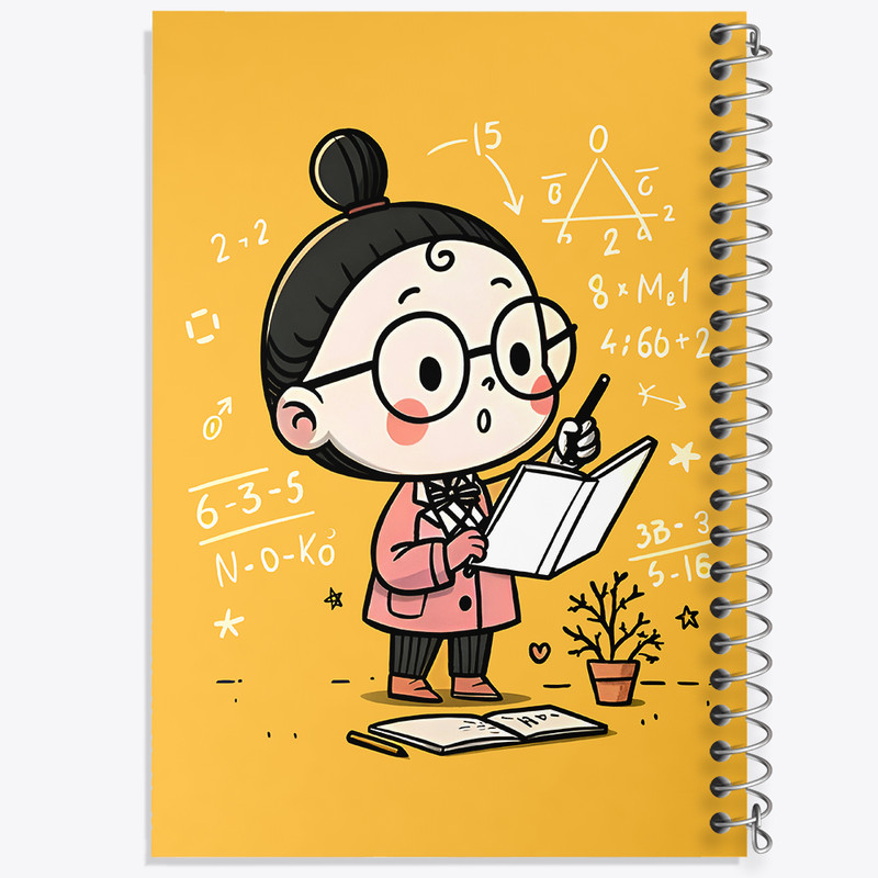 دفتر مشق 100 برگ خندالو طرح دختر ریاضیدان کد F8044