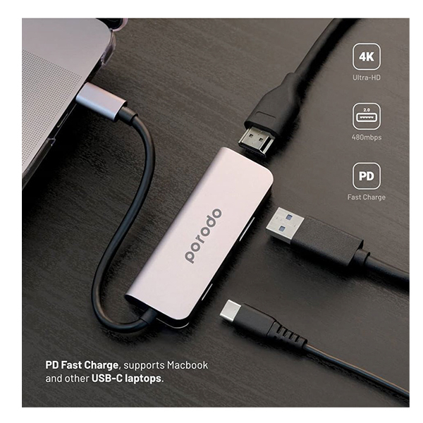 هاب 3 پورت USB-C پرودو مدل PD-4K31C