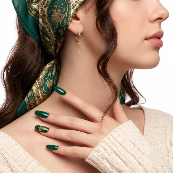 گوشواره حلقه‌ای طلا 18 عیار زنانه کاج گلد گالری مدل تراش - 2