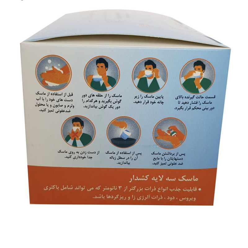 ماسک تنفسی مدل MZ بسته 3000 عددی