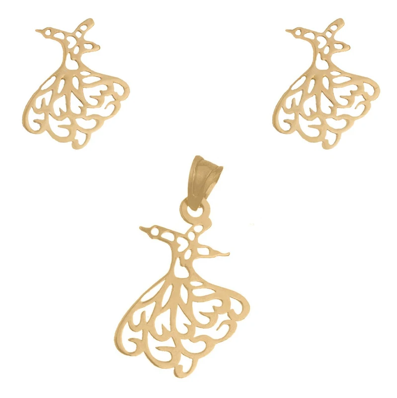 نیم ست طلا 18 عیار ماهک مدل MS0144