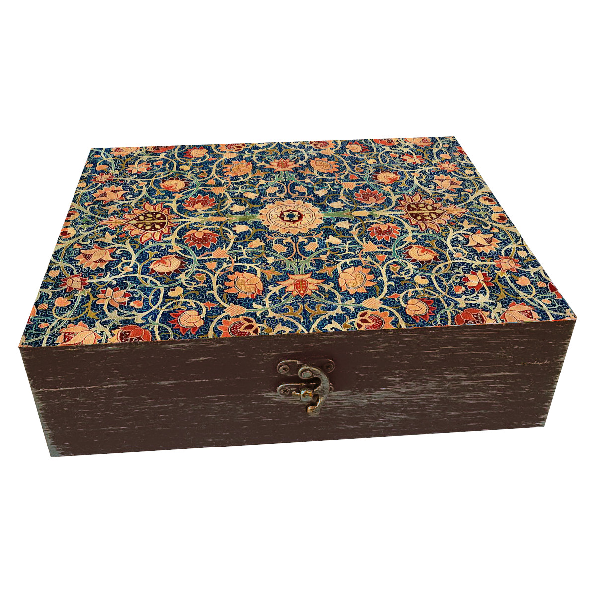 جعبه هدیه چوبی مدل هنری طرح کاشی کد WB232