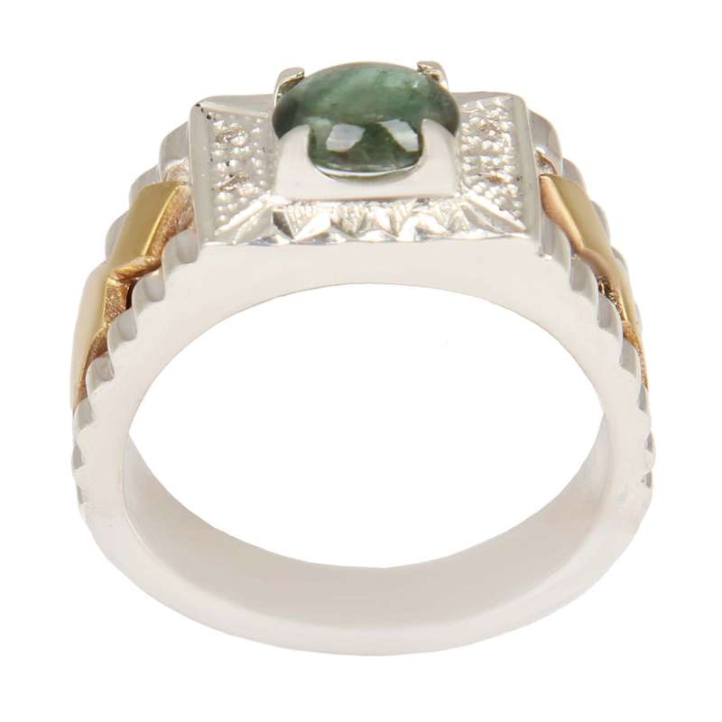 انگشتر نقره مردانه مدل زمرد کد AM_2471