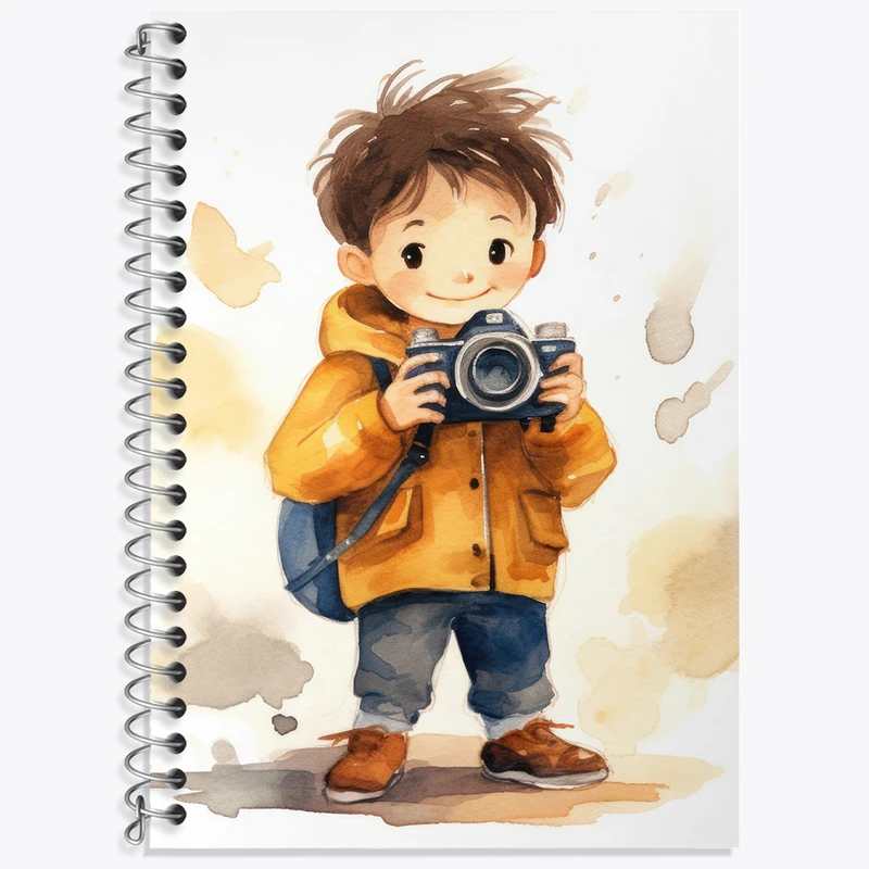 دفتر زبان 50 برگ خندالو مدل سه خط طرح پسر عکاس کد N2212