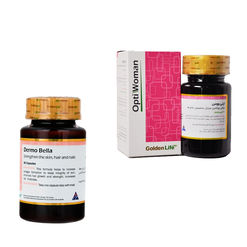 عکس شماره 2 : کپسول درموبلا گلدن لایف بسته 60 عددی به همراه قرص اپتی وومن گلدن لایف بسته 30 عددی