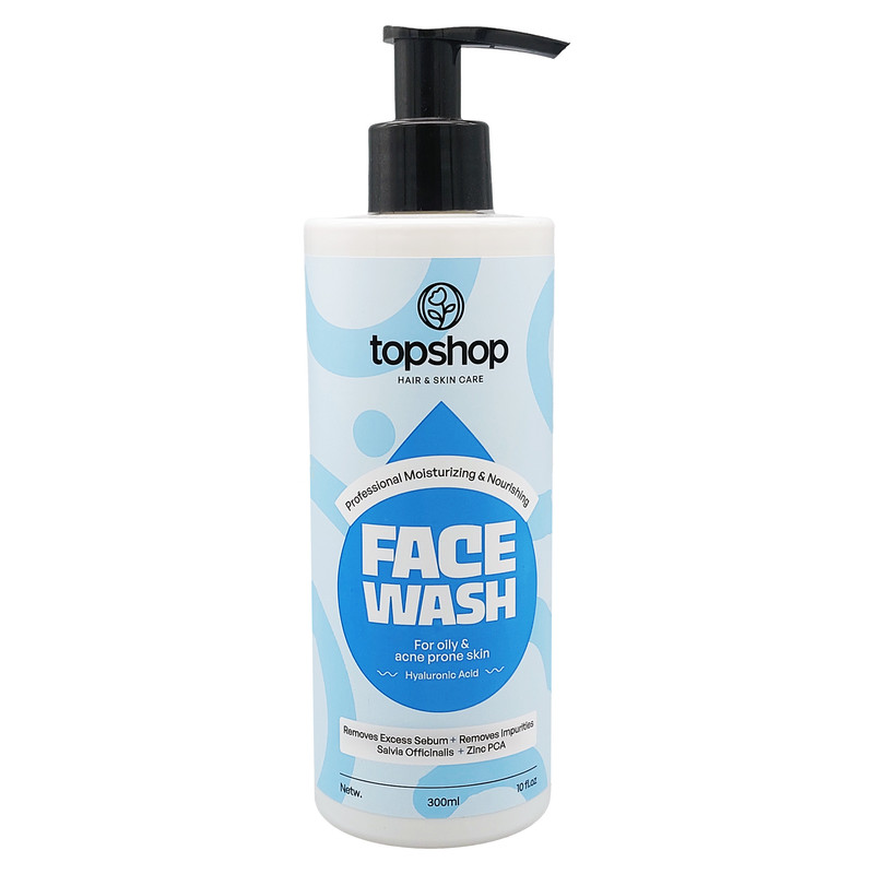 ژل شست‌وشوی صورت تاپ شاپ مدل Oily & acne مناسب برای انواع پوست حجم 300 میلی‌لیتر