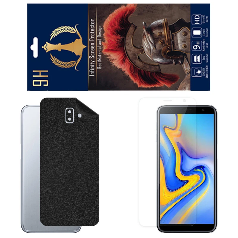 برچسب پوششی اینفینیتی مدل CH مناسب برای گوشی موبایل سامسونگ Galaxy J6 Plus به همراه محافظ صفحه نمایش