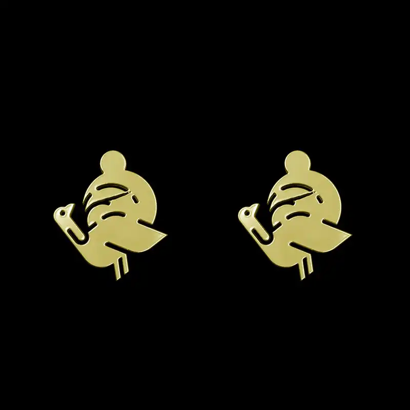 گوشواره طلا 18 عیار زنانه مدوپد مدل طاووس کد GA1-16050