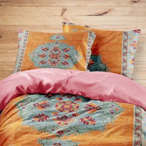 سرویس روتختی مدوپد طرح قالیچه بیجار مدرن ترنج‌دار مدل C-bijar-M59 یک نفره 4 تکه