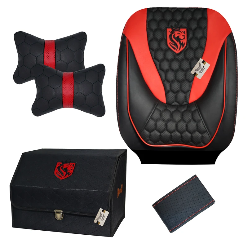 روکش صندلی خودرو سوشیانت مدل ENZO مناسب برای کوییک به همراه پشت گردنی و دور فرمان و نظم دهنده