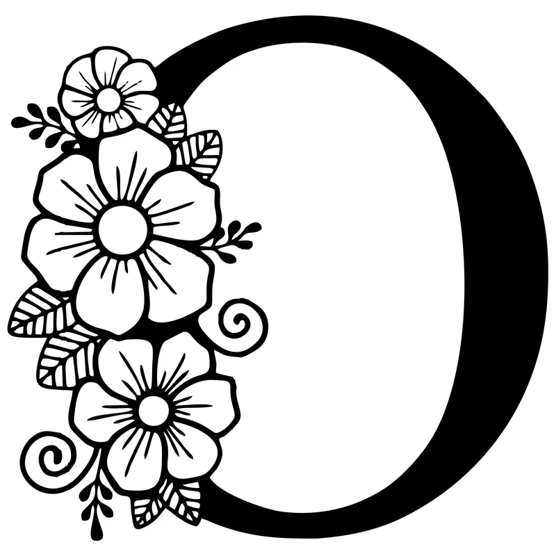 استیکر مدل چوبی طرح حروف انگلیسی گل دار کد HGOL-O