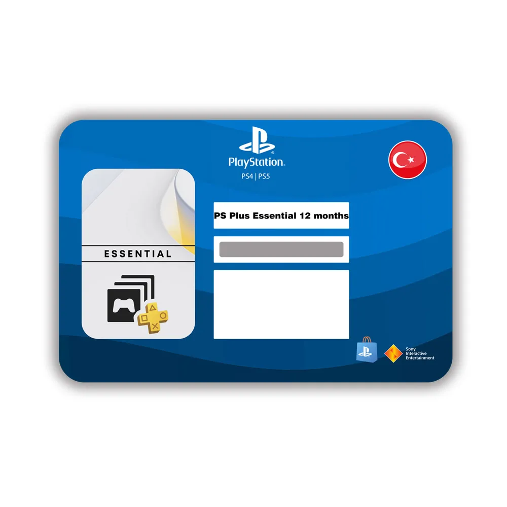 گیفت کارت بدون اعتبار اولیه پلی استیشن پلاس مدل PlayStation Plus Essential 12M