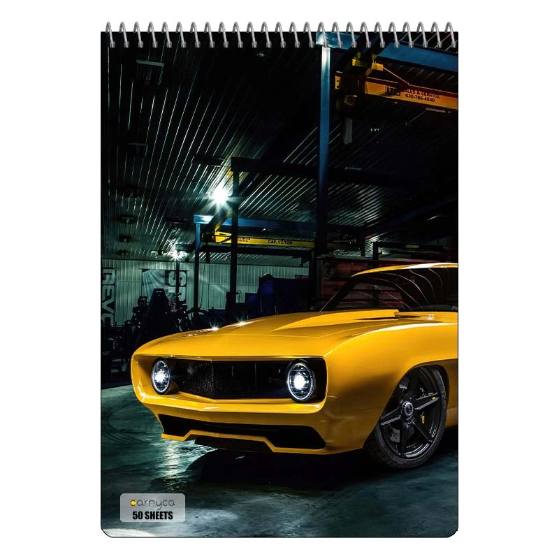 دفتر نقاشی 50 برگ سیمی کارنیکا طرح شورولت کامارو Chevrolet Camaro کد 11491