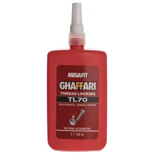 چسب قفل کننده رزوه MEGAFIT غفاری مدل TL 70 حجم 250 میلی لیتر