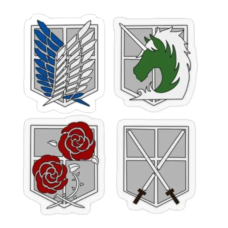 استیکر لپ تاپ طرح اتک ان تایتان مجموعه 4 عددی