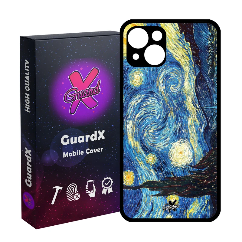 کاور گارد ایکس طرح Starry Night مدل Glass10110 مناسب برای گوشی موبایل اپل iPhone 13